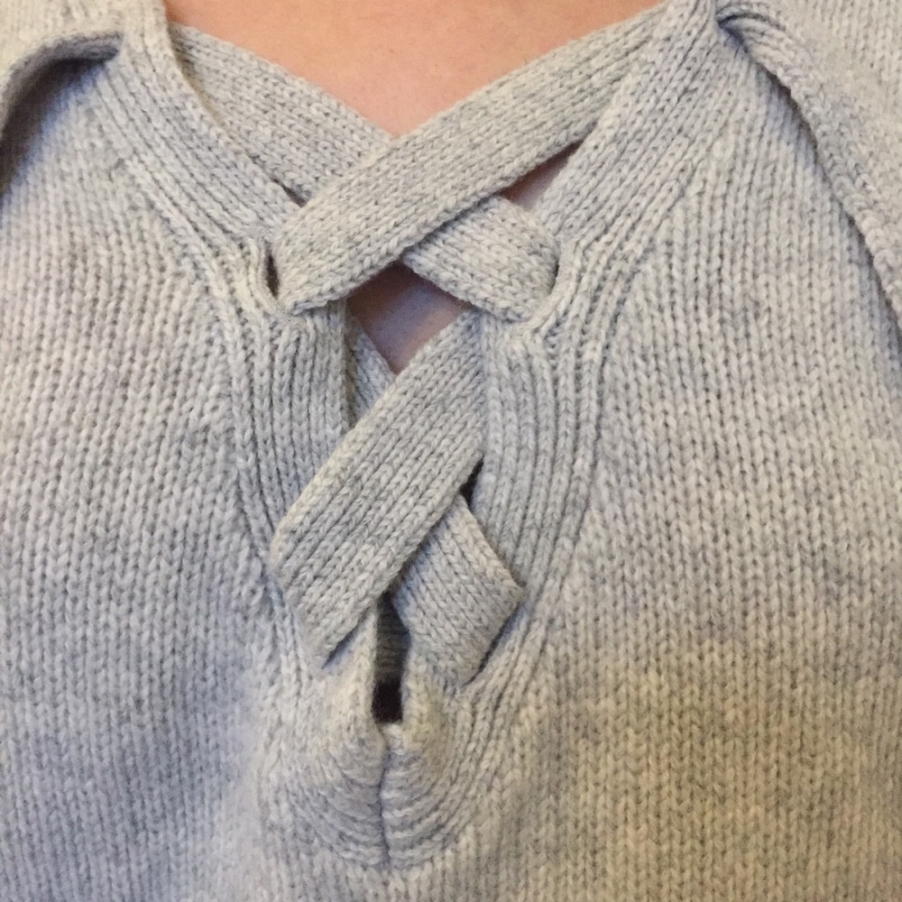 Ann Taylor Lace-Up Sweater